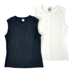 Flore Flore Esme Tank Two Piece Black & White Fitted Tank Top Set sz XL